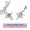 S925 Sterling Silver Rose Cross Pendant Bracelet with European & American Style Flower Beads