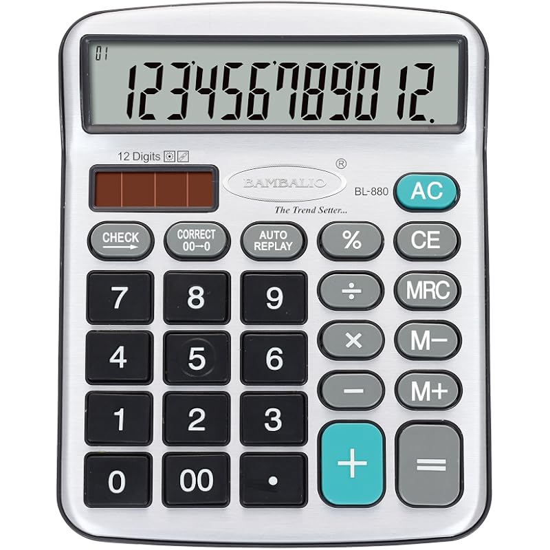 Электронный калькулятор Bambalio12 Digits Bl-880 с большим дисплеем и металлической панелью, 3 года гарантии