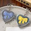 Double Sided Mirror Bag Hanging Keychain Heart Shape Cosmetic Mirror Key Chain  Women