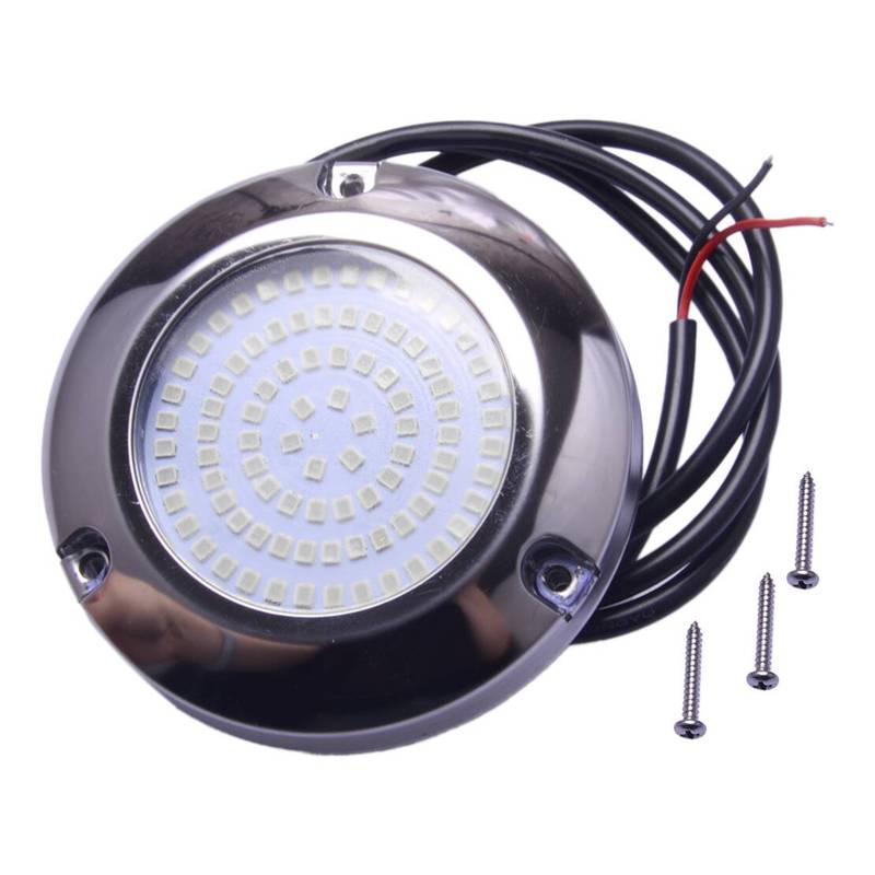 IP68 Stainless Steel Blue Light 90LED Underwater Pontoon Marine Boat Camper trailer Caravan RV Transom Light