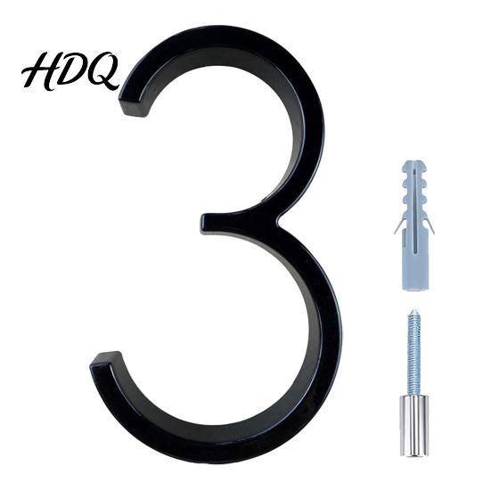 UV Resistant House Numbers 5-Inch for Outside Zinc Alloy Floating Address with Rust-proof Mounting Screws Modern Black Metal Door Mailbox