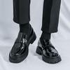 High-quality Loafers Men Round Head Shoes Business Formal Designer Leather Shoes Slip-on Thick Soled Party Wedding Shoes