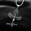Personalized Winged Goddess Necklace: Ancient Egyptian Horus Ankh Pendant for Men