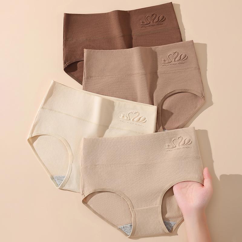 4 шт., размер M-5XL, хлопковые трусики с высокой талией, женское нижнее белье, трусы для девочек, дышащее женское белье