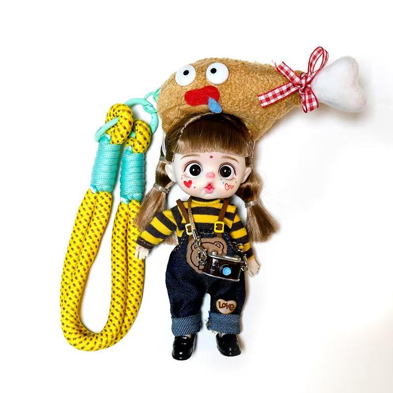 Mobile Phone Pendant Doll Cute Shape Loli Girl Birthday Knitting Doll Ornament Toy