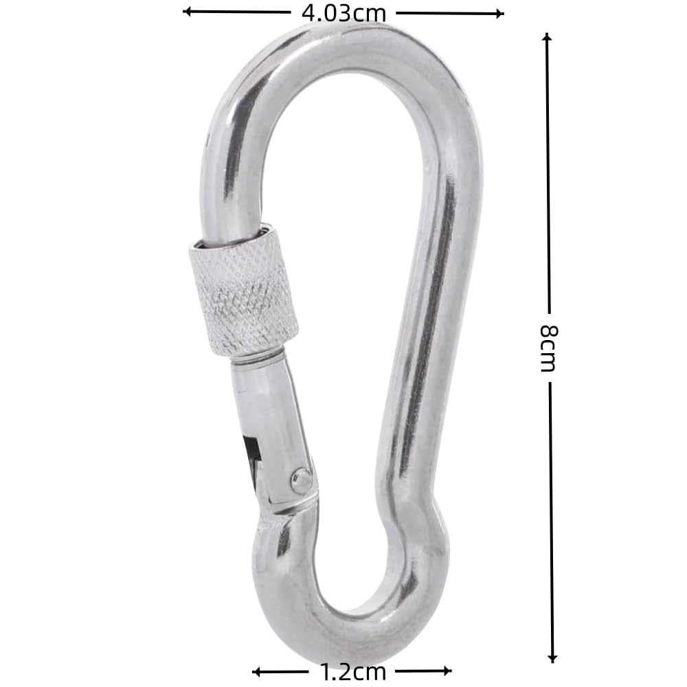 Loopunk 304 Stainless Steel Spring Snaps and Multifunctional for Everyday Strong Stainless Steel Spring Snap Drop 6-Piece Hooks, Use, Keychains,