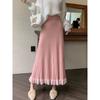 Women's Autumn and Winter Crotch-concealing Pleated Knitted Half-body Skirt