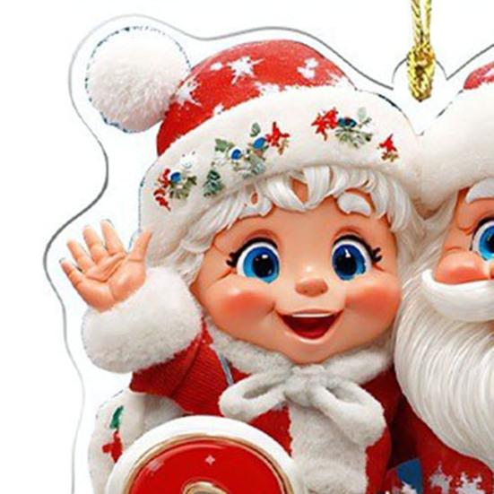 Рождественское украшение 2026 года, мультяшный Санта-Клаус, снеговик, олень, 2D акриловое украшение для рождественской елки, для дерева, двери, окна, украшение для автомобиля