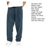Men Sport Pants Wide Leg Drawstring Elastic Waist Pure Color Sweatpants Full