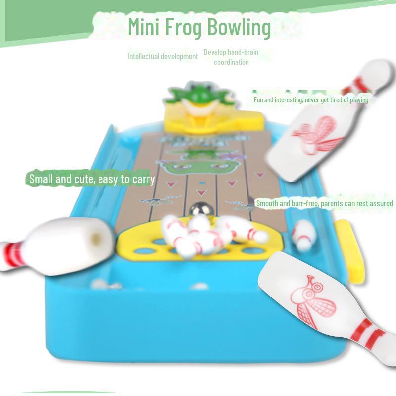 Мини-лягушка-боулинг-игрушка: Творческая детская развивающая игра с пусковой площадкой