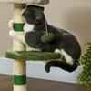 Cat Tree with Cat Bed, 2 Balls, Platform and Sisal Pole, Green and White