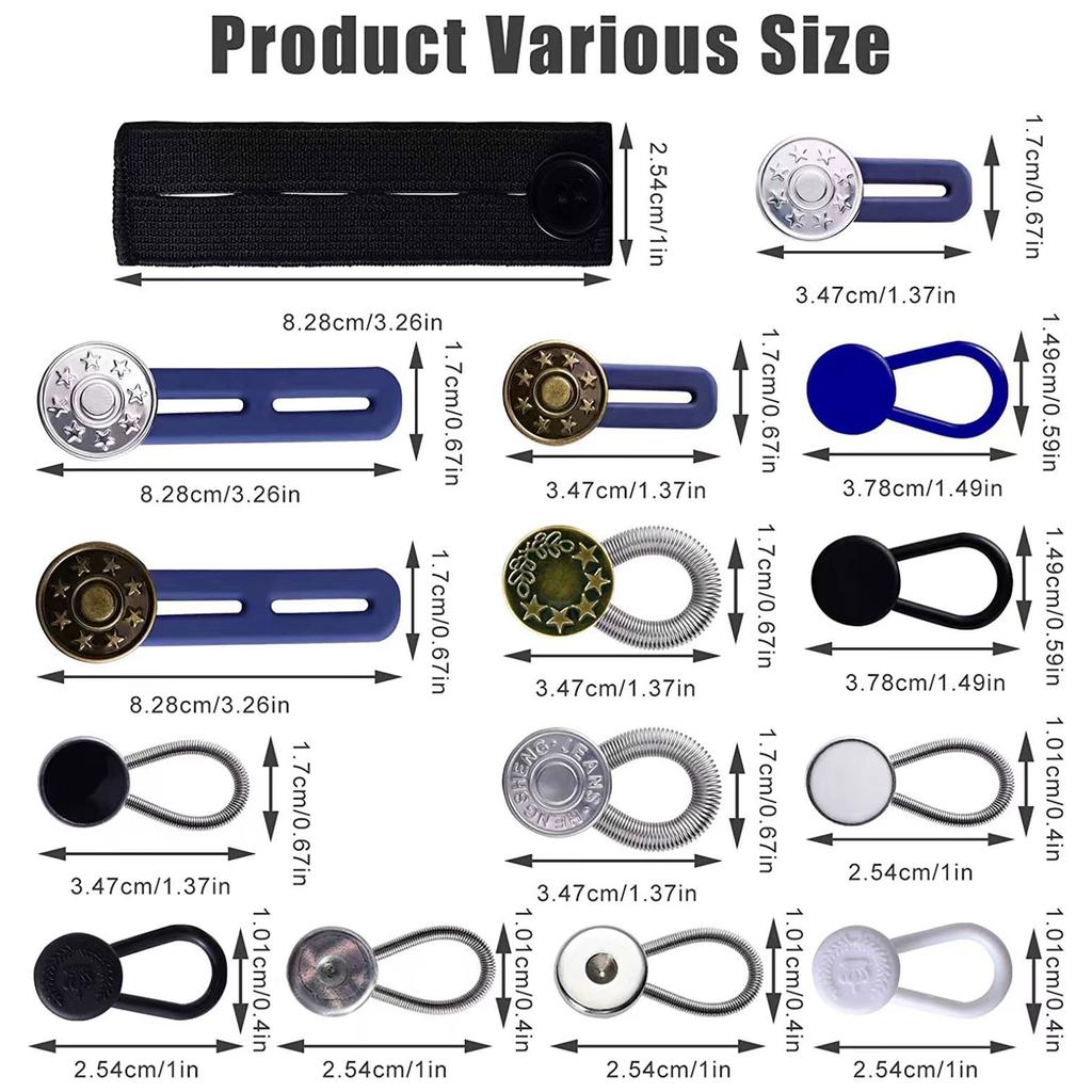 Набор удлинителей пуговиц, 30 шт., гибкий регулируемый эластичный удлинитель талии, удлинитель воротника, шеи, без пуговиц для шитья для брюк