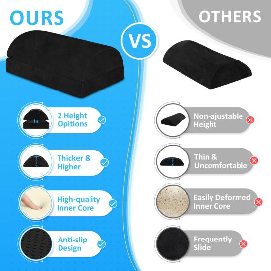 Под столом на работе Подушка для ног 2 Регулируемые по высоте Удобный табурет для ног Облегчение боли в бедрах Моющийся чехол Подставка для ног