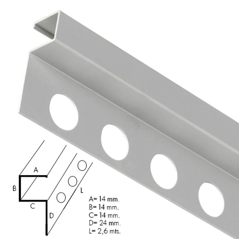 WOLFPACK PROFESSIONAL LINE - Square Glossy Metal Edge Guard Bar 2.6 Meters