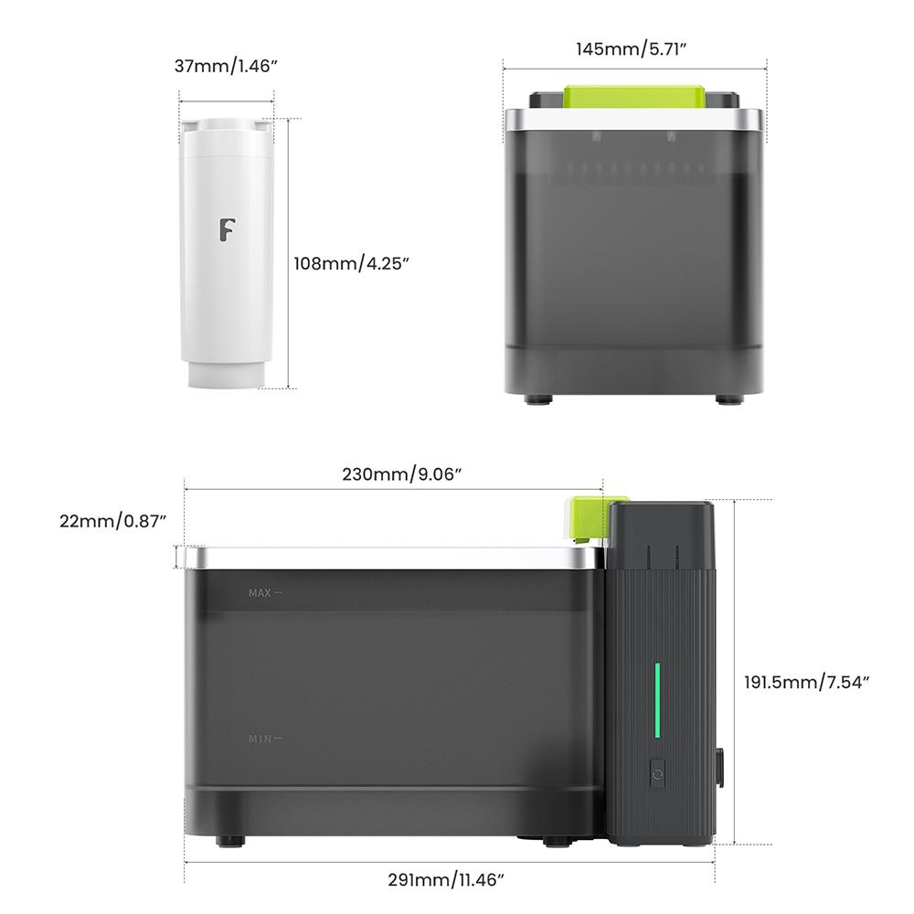 Восстановленная автоматическая поилка для домашних животных Furbulous Cube - Черный