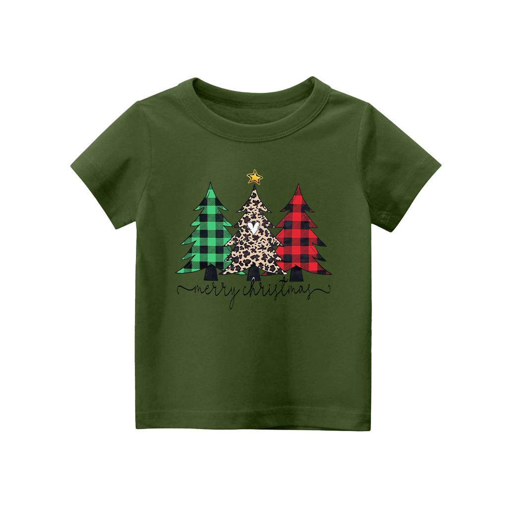 Christmas Day Toddler Girl Boy T-Shirts Kids Top Boys And Girls Printed Short Sleeved T-shirt