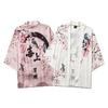 Floral and Birds Print Cardigan Women Men Japanese Coat Traditional Clothing