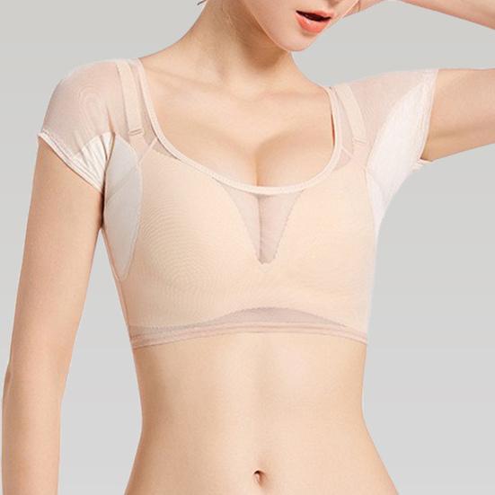 Женские топы с низким воротником и коротким рукавом, с подкладкой на плечах, многоразовые эргономичные подкладки, можно стирать