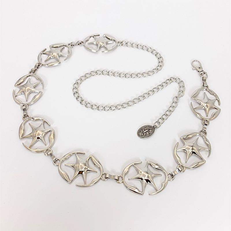 Модный пояс для юбки и костюма, украшение для женщин и девочек, высококачественная металлическая цепочка на талию в стиле панк, регулируемый пояс, аксессуары для одежды