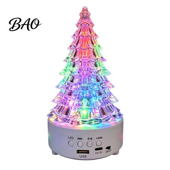 Bedroom Mood Lighting Crystal-Like Christmas Tree Light, Wireless Music Player LED Table Centerpiece Desktop Atmosphere Light for Living Room Holiday