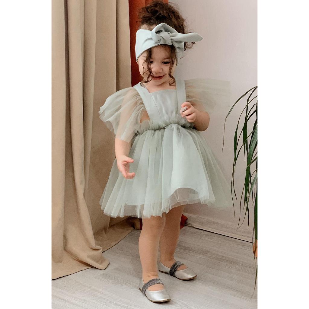 Атласное вечернее платье цвета воды для девочек, праздничное платье для дня рождения для девочек