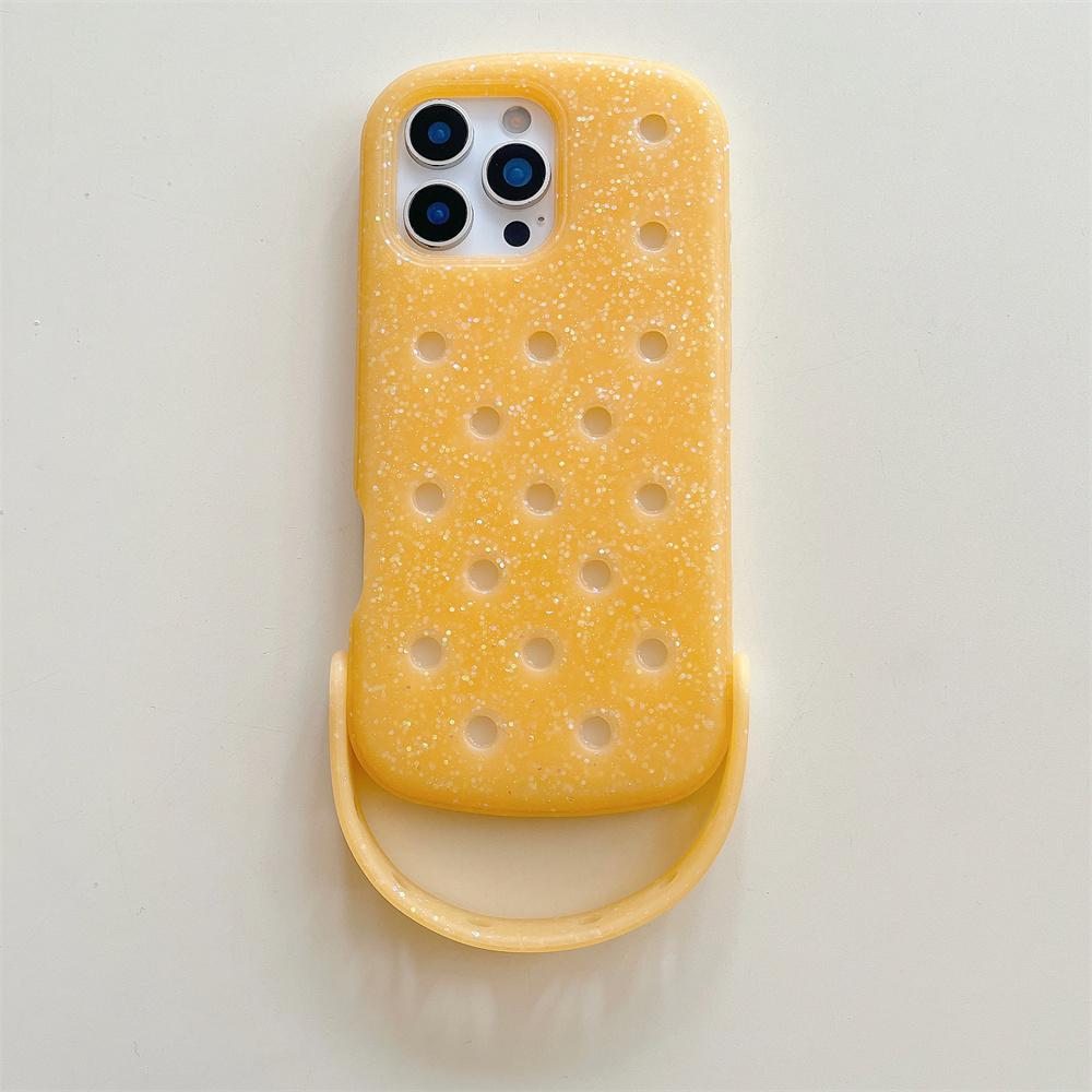 Для Crocs Подвески DIY Держатель для браслета Чехол для телефона Для iPhone 17 16 15 14 Pro Max Air 13 Однотонный Мягкий Силиконовый Задний Чехол