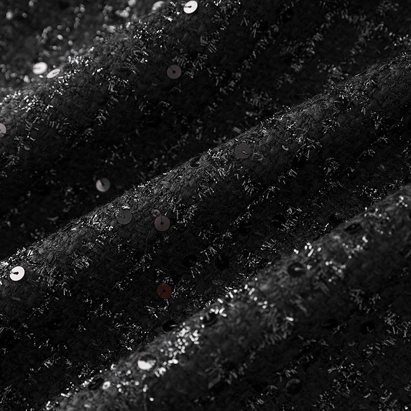 Coco Style Sequin Wool Top & Midi Skirt Set for Women