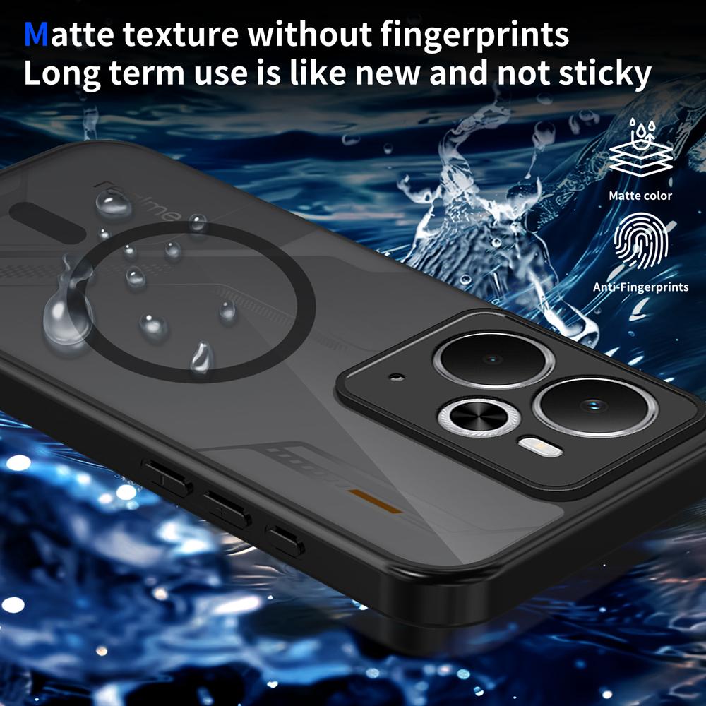 KEYSION Магнитный чехол для телефона Realme 14 5G Силикон+ПК Матовый Полупрозрачный Прозрачный Ударопрочная Задняя Крышка для OPPO Realme 14T 5G