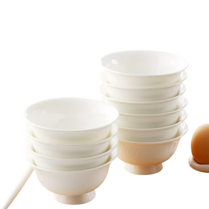 Tingbai Pure White Bone China Bowls