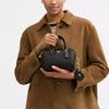 Coach Мини-сумка Boston Duffle из коричневого фирменного канваса с подвеской-сердечком и золотой фурнитурой для повседневного использования