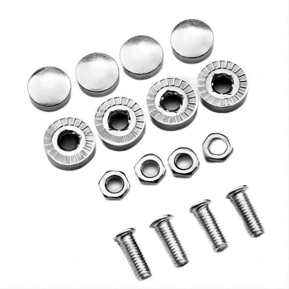 Alloy Chrome Anti-theft Screws Circular Number Plate Fixing Nut Trendy Car License Plate Bolts