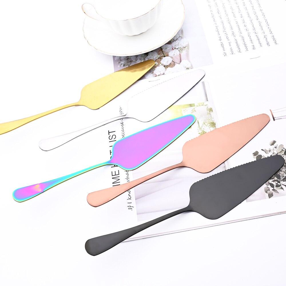 Mirror Colorful Dinnerware Set Stainless Steel Cutlery Cake Shovel Knife Pizza Cheese Cake Cake Spatula Baking Accessories Tools
