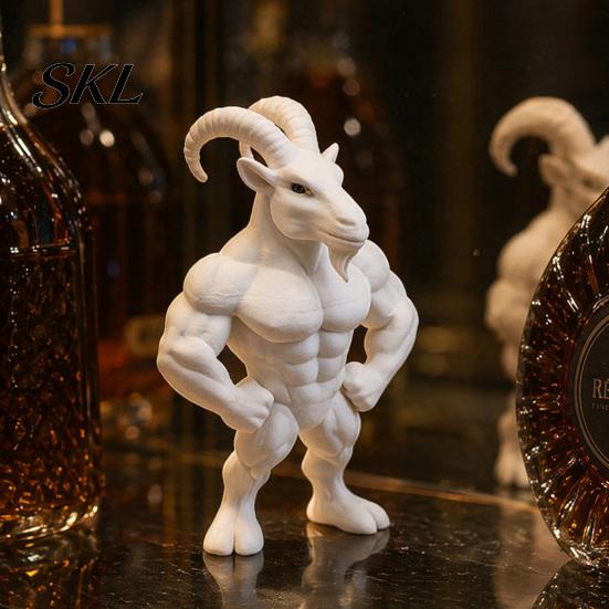Уникальный подарок для любителей животных 3D-печатная фигурка мускулистого козла, скульптура, декор для стола, полки в художественном домашнем офисе, забавный подарок для посетителей тренажерного зала, любителей, современное моделирование