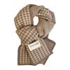 Men Women Scarf Japanese Style Plaid Pattern Long Style Wrap Autumn Winter Thermal Insulation Knitting Scarf Daily Wear