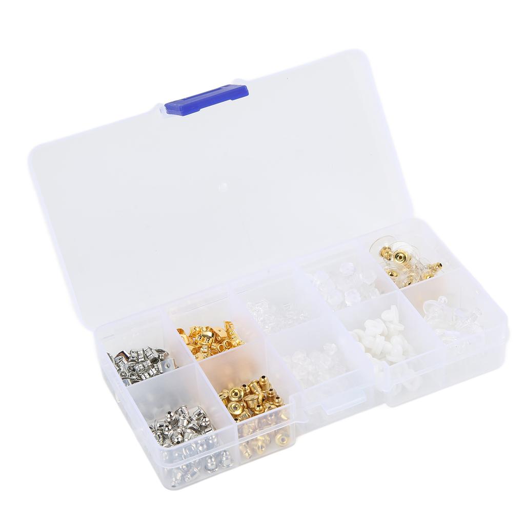 530pcs Earring Backs Alloy Silicone Plastic Material DIY Making Easy Replaceable Jewelry