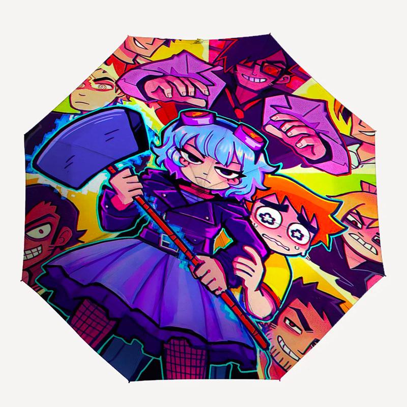 1pc Outdoor Umbrella with Anime Characters - Automatic Opening/Closing, Portable 3-Fold Design, 8-Rib Iron Frame, Perfect Gift for Fans, Traveler
