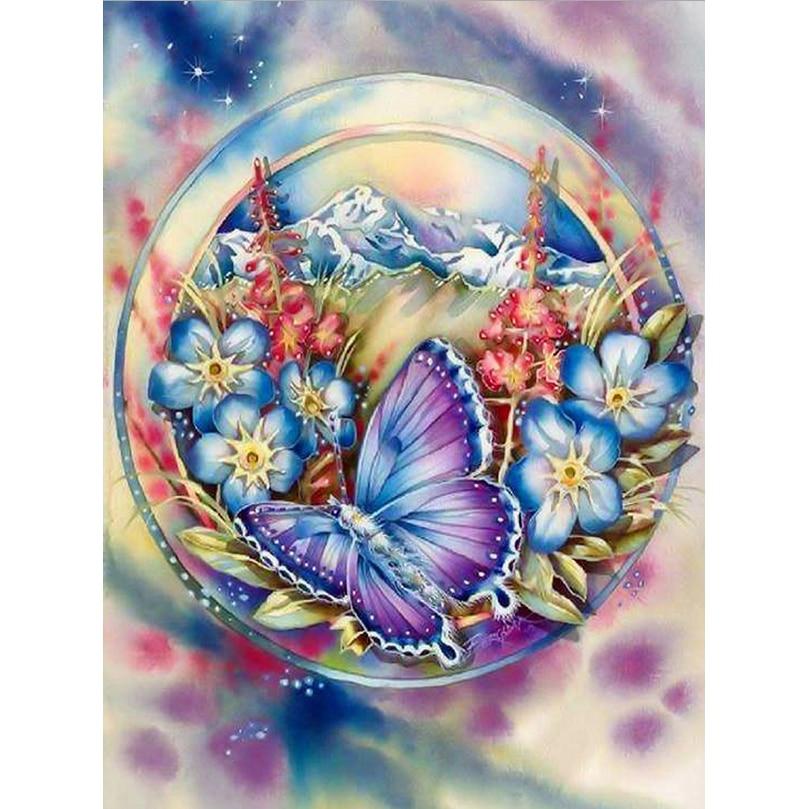 5D DIY Diamond Painting Kit Butterfly Fluttering Diamond Embroidery Rhinestones Decorations for Home