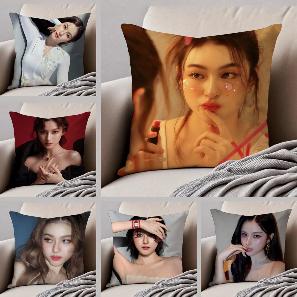 Beautiful Actress CChanikarn Tangkabodee Cushion Cover Throw Pillow Cover Hidden Button Durable Polyester Chair Cushion