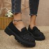 Large Size 35-43 Slip-On Leopard Print Casual Shoes Round Toe Non-slip Women's Loafers Thick Bottom Single Shoes Mocasines Mujer