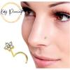 KODY PIERCING 14K Gold Piercing Flower Nose Screw With Cubic Zirconia - Quality Piercing