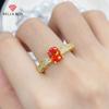 Hot-selling New Orange Egg Shape Elegant Opening Ring For Women Charm Wedding Engagement Fine Jewelry New Trendy