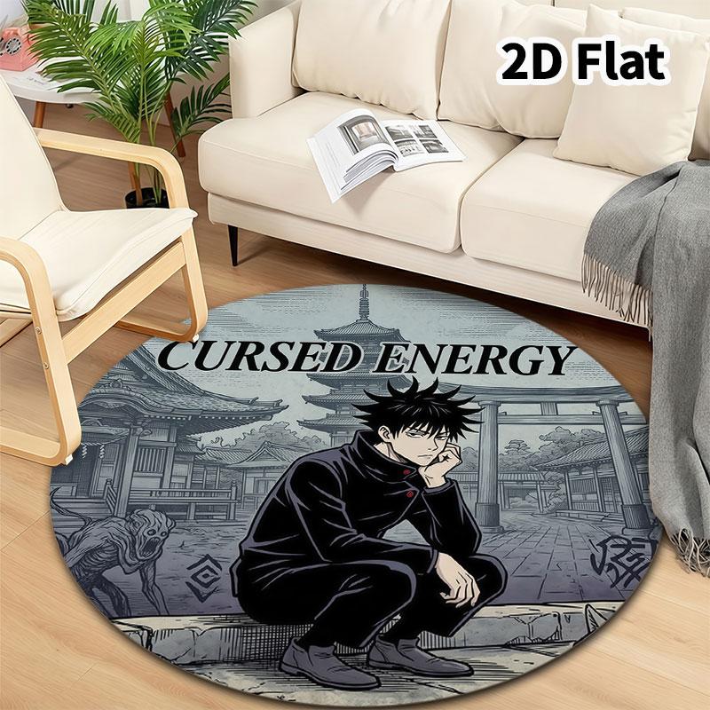 Ковер с круглым ворсом Jujutsu Kaisen Ковер для гостиной, спальни, дивана, игровой комнаты Декор Нескользящий коврик для пола