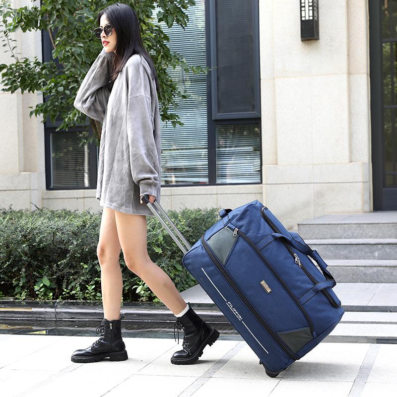 Дорожная сумка для тяги, ткань Оксфорд, большая сумка для буксира, расширяемая сумка в клетку, мужская и женская дорожная сумка для багажа