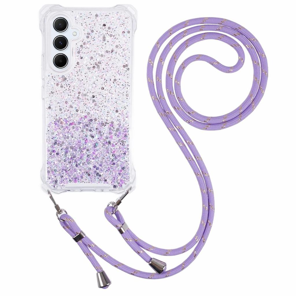For Samsung Galaxy A54 5G   Phone Cases TPU+Acrylic Gradient Color Cover with Strap