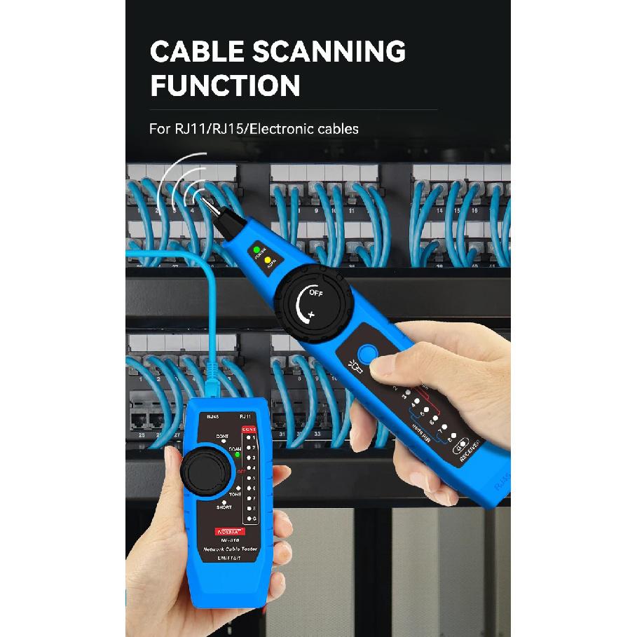 NOYAFA NF-810 Тестер сетевого кабеля RJ11 RJ45 Cat5 Cat6 Трассировщик проводов Поиск линий LAN Диагностический инструмент для телефонных и LAN кабелей