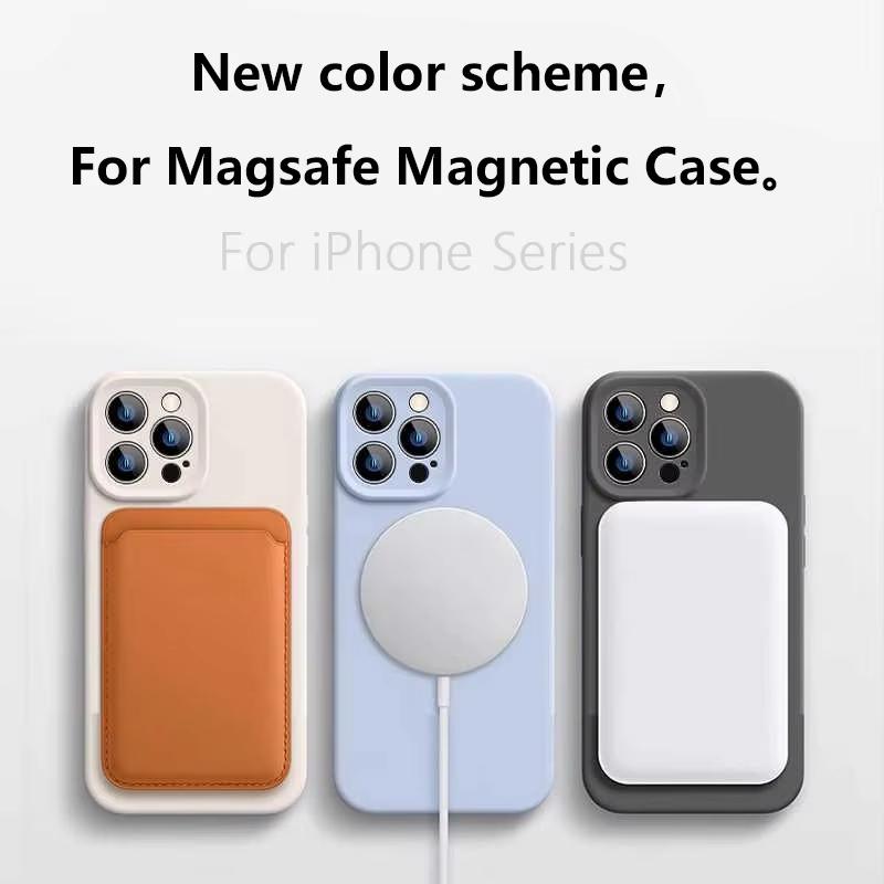 Liquid Soft Silicone For Magsafe Wireless Charge Magnetic Case For iPhone 16 Plus 15 14 13 12 Pro Max 11 Cover