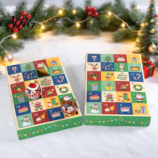 Christmas Surprise Toy 5Pcs 24-Day Advent Calendar Box, Blank Gift Box with Seasonal Countdown Pull-Tab Windows, Container, Holiday Party Favor