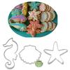 3Pcs /Set Seahorse Seashell Seafish Mold Biscuit Cookie Cutters Set Cake DIY Tool