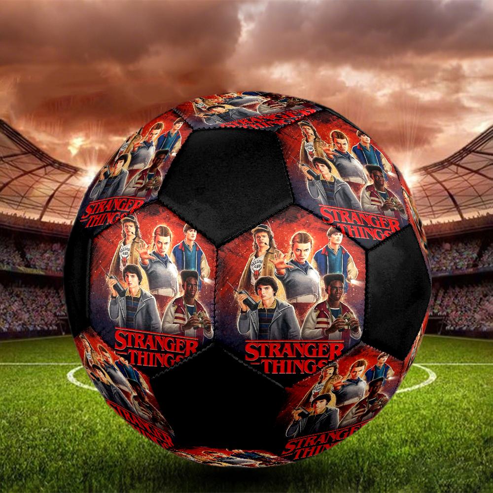 stranger things Indoor Soccer Ball Colorful Machine Stitched PVC Size 5 Team Training Competition Ready Durable High-Bounce Cool Sports Gift