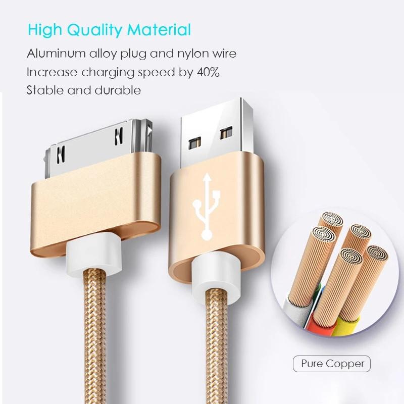 1M 2M USB-кабель для быстрой зарядки iPhone 4 4s 3GS 3G iPad 1 2 3 iPod Nano touch 30 Pin оригинальный адаптер зарядного устройства шнур синхронизации данных